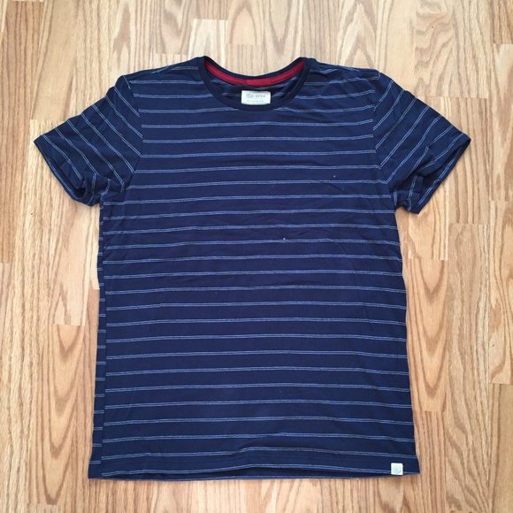 🍇5 for 50🍇 Marine Layer Navy Blue Striped Short Sleeve Tee - Picture 3 of 9